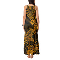 Hawaii Shark Tank Maxi Dress Polynesian Pattern Gold Version - Wonder Print Shop