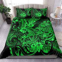 Hawaii Shark Bedding Set Polynesian Pattern Green Version - Wonder Print Shop