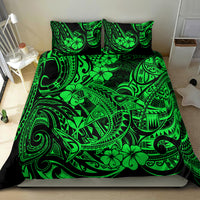 Hawaii Shark Bedding Set Polynesian Pattern Green Version - Wonder Print Shop