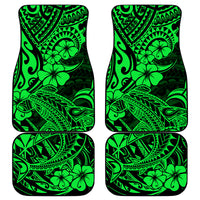 Hawaii Shark Car Mats Polynesian Pattern Green Version - Wonder Print Shop
