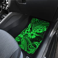 Hawaii Shark Car Mats Polynesian Pattern Green Version - Wonder Print Shop