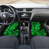 Hawaii Shark Car Mats Polynesian Pattern Green Version - Wonder Print Shop