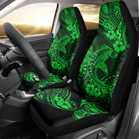 Hawaii Shark Car Seat Cover Polynesian Pattern Green Version - Wonder Print Shop