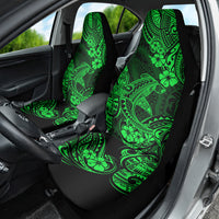 Hawaii Shark Car Seat Cover Polynesian Pattern Green Version - Wonder Print Shop