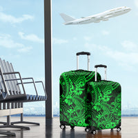Hawaii Shark Luggage Cover Polynesian Pattern Green Version - Wonder Print Shop