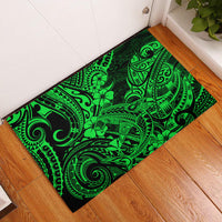 Hawaii Shark Rubber Doormat Polynesian Pattern Green Version - Wonder Print Shop