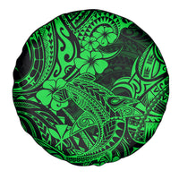 Hawaii Shark Spare Tire Cover Polynesian Pattern Green Version - Wonder Print Shop