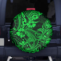 Hawaii Shark Spare Tire Cover Polynesian Pattern Green Version - Wonder Print Shop