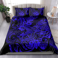 Hawaii Shark Bedding Set Polynesian Pattern Navy Blue Version - Wonder Print Shop