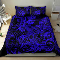 Hawaii Shark Bedding Set Polynesian Pattern Navy Blue Version - Wonder Print Shop