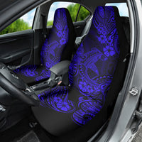 Hawaii Shark Car Seat Cover Polynesian Pattern Navy Blue Version - Wonder Print Shop