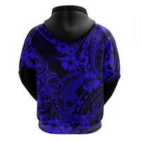 Hawaii Shark Hoodie Polynesian Pattern Navy Blue Version - Wonder Print Shop