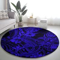 hawaii-shark-round-carpet-polynesian-pattern-navy-blue-version