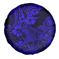 Hawaii Shark Spare Tire Cover Polynesian Pattern Navy Blue Version - Wonder Print Shop
