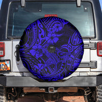 Hawaii Shark Spare Tire Cover Polynesian Pattern Navy Blue Version - Wonder Print Shop