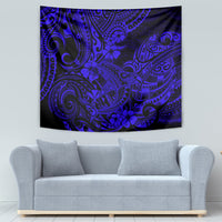 Hawaii Shark Tapestry Polynesian Pattern Navy Blue Version - Wonder Print Shop