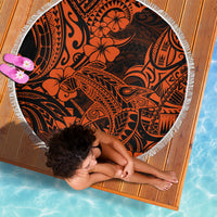 Hawaii Shark Beach Blanket Polynesian Pattern Orange Version - Wonder Print Shop