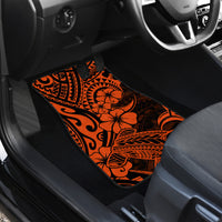 Hawaii Shark Car Mats Polynesian Pattern Orange Version - Wonder Print Shop