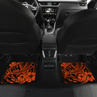 Hawaii Shark Car Mats Polynesian Pattern Orange Version - Wonder Print Shop