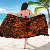 Hawaii Shark Sarong Polynesian Pattern Orange Version - Wonder Print Shop