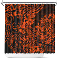 hawaii-shark-shower-curtain-polynesian-pattern-orange-version
