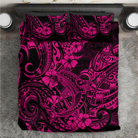 Hawaii Shark Bedding Set Polynesian Pattern Pink Version - Wonder Print Shop