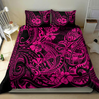 Hawaii Shark Bedding Set Polynesian Pattern Pink Version - Wonder Print Shop