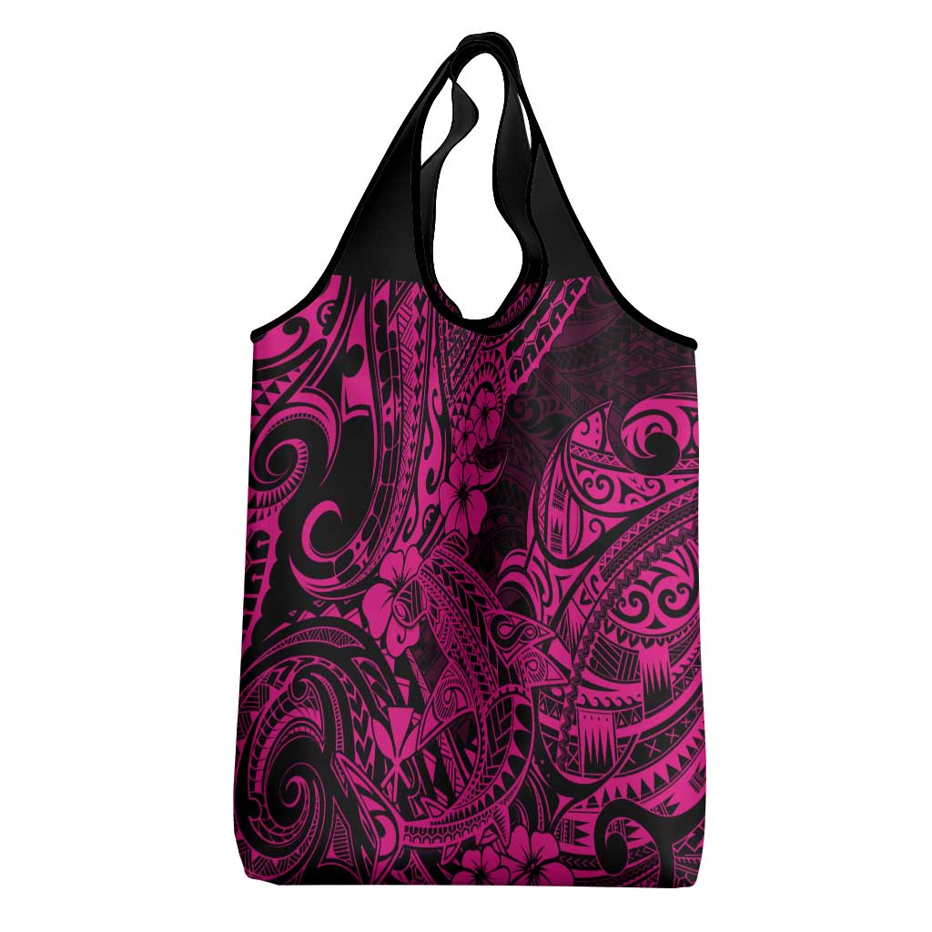 Hawaii Shark Grocery Bag Polynesian Pattern Pink Version