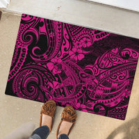 Hawaii Shark Rubber Doormat Polynesian Pattern Pink Version - Wonder Print Shop