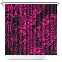 hawaii-shark-shower-curtain-polynesian-pattern-pink-version