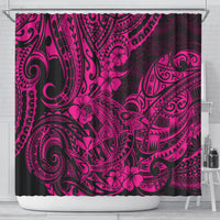 hawaii-shark-shower-curtain-polynesian-pattern-pink-version