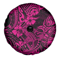 Hawaii Shark Spare Tire Cover Polynesian Pattern Pink Version - Wonder Print Shop