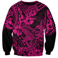 Hawaii Shark Sweatshirt Polynesian Pattern Pink Version - Wonder Print Shop