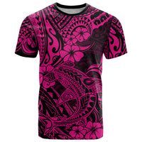 Hawaii Shark T Shirt Polynesian Pattern Pink Version - Wonder Print Shop