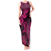 Hawaii Shark Tank Maxi Dress Polynesian Pattern Pink Version - Wonder Print Shop