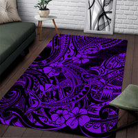 Hawaii Shark Area Rug Polynesian Pattern Purple Version - Wonder Print Shop