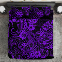 Hawaii Shark Bedding Set Polynesian Pattern Purple Version - Wonder Print Shop