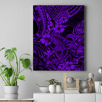 Hawaii Shark Canvas Wall Art Polynesian Pattern Purple Version - Wonder Print Shop