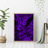 Hawaii Shark Canvas Wall Art Polynesian Pattern Purple Version - Wonder Print Shop