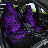 Hawaii Shark Car Seat Cover Polynesian Pattern Purple Version - Wonder Print Shop
