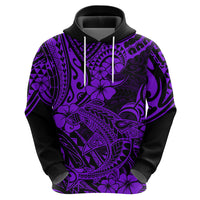 Hawaii Shark Hoodie Polynesian Pattern Purple Version - Wonder Print Shop