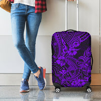Hawaii Shark Luggage Cover Polynesian Pattern Purple Version - Wonder Print Shop