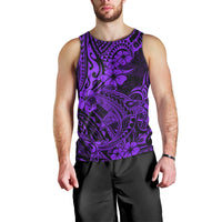 Hawaii Shark Men Tank Top Polynesian Pattern Purple Version - Wonder Print Shop