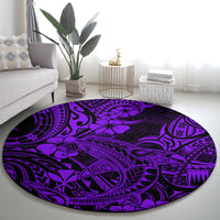 hawaii-shark-round-carpet-polynesian-pattern-purple-version