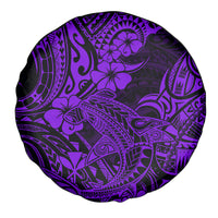 Hawaii Shark Spare Tire Cover Polynesian Pattern Purple Version - Wonder Print Shop