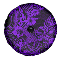Hawaii Shark Spare Tire Cover Polynesian Pattern Purple Version - Wonder Print Shop