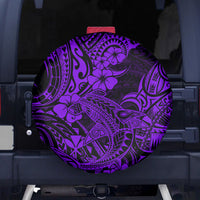 Hawaii Shark Spare Tire Cover Polynesian Pattern Purple Version - Wonder Print Shop