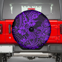 Hawaii Shark Spare Tire Cover Polynesian Pattern Purple Version - Wonder Print Shop