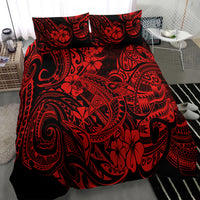 Hawaii Shark Bedding Set Polynesian Pattern Red Version - Wonder Print Shop