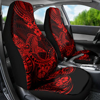 Hawaii Shark Car Seat Cover Polynesian Pattern Red Version - Wonder Print Shop
